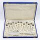 Art Deco silver-plated cake service, shell model, circa 1930.