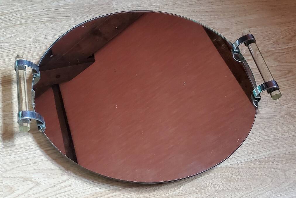 vintage mirror tray 45 cm