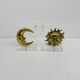Vintage bookends sun and moon lucite and brass, 1970s