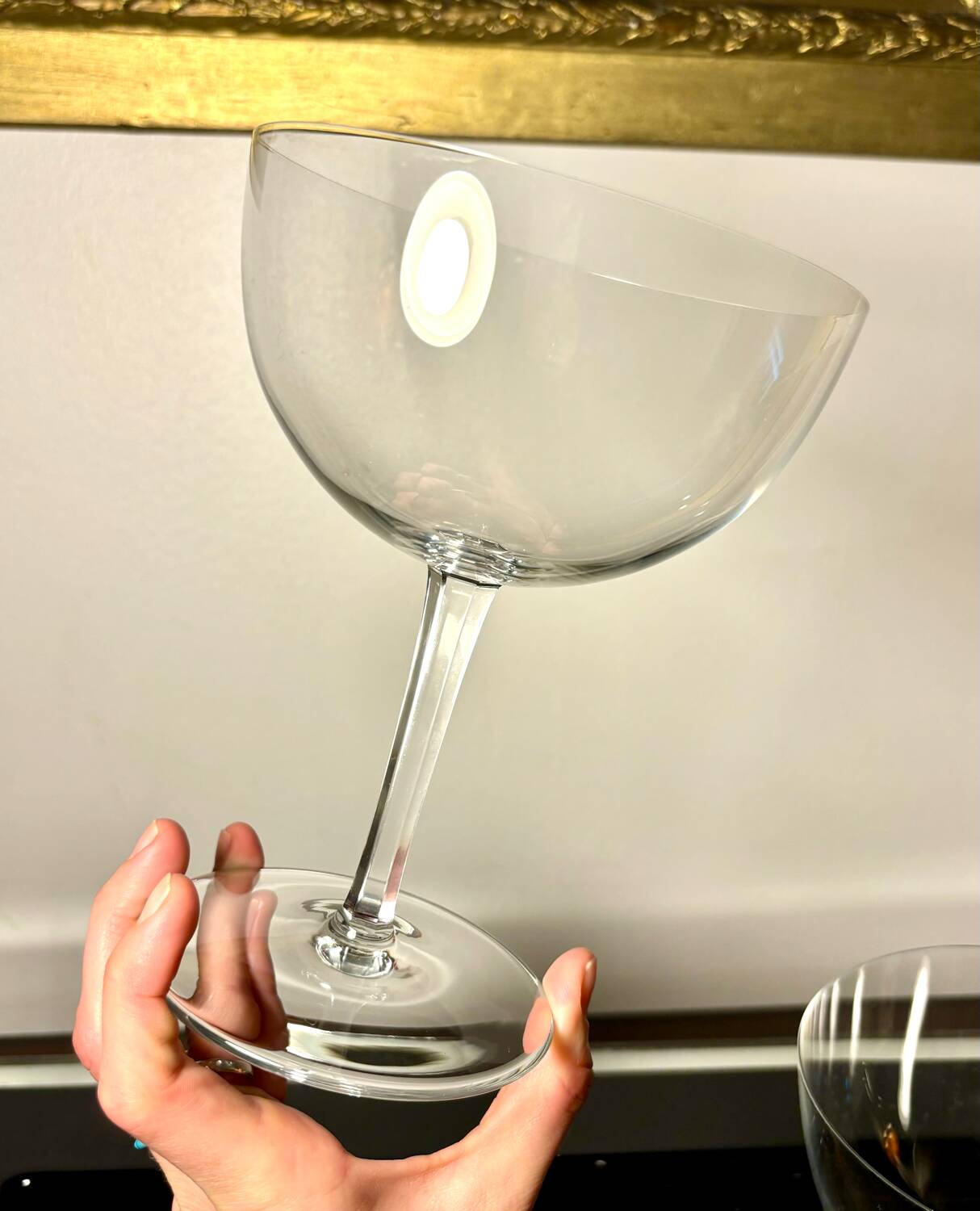 Two giant champagne tasting glasses Baccarat