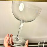 Two giant champagne tasting glasses Baccarat