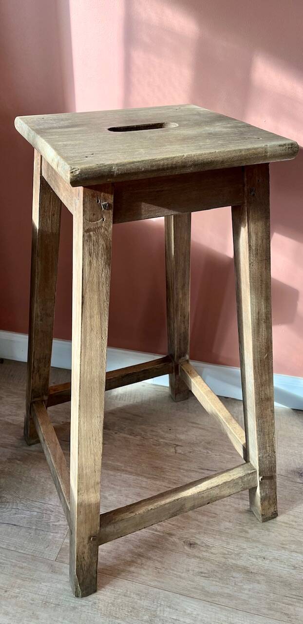 High wooden stool