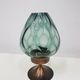 Candlestick, gold-tone brass, clear greenish glass, Austria, 1960s.