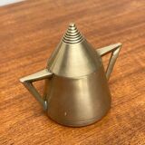 Metal Art Deco teapot, sugar bowl, milk jug, 1960s, set of 3