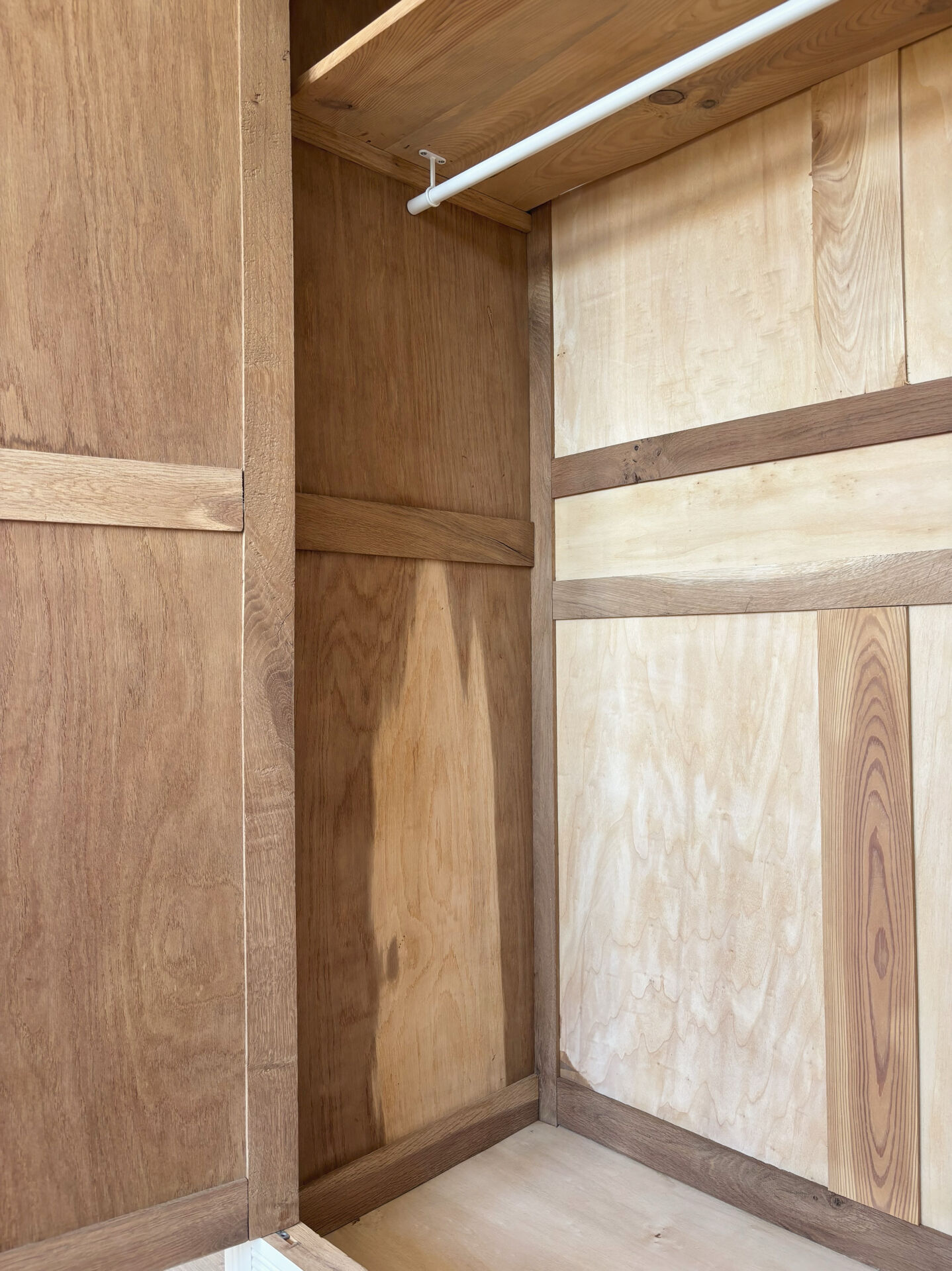 Large Parisian wardrobe in renovated oak wood.