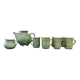 Vintage mint green tea set: teapot and 6 cups.