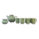 Vintage mint green tea set: teapot and 6 cups.