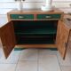 Buffet in elm burl, restyled in green and wood