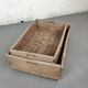 Set of 2 old large baskets with logs wood and wicker