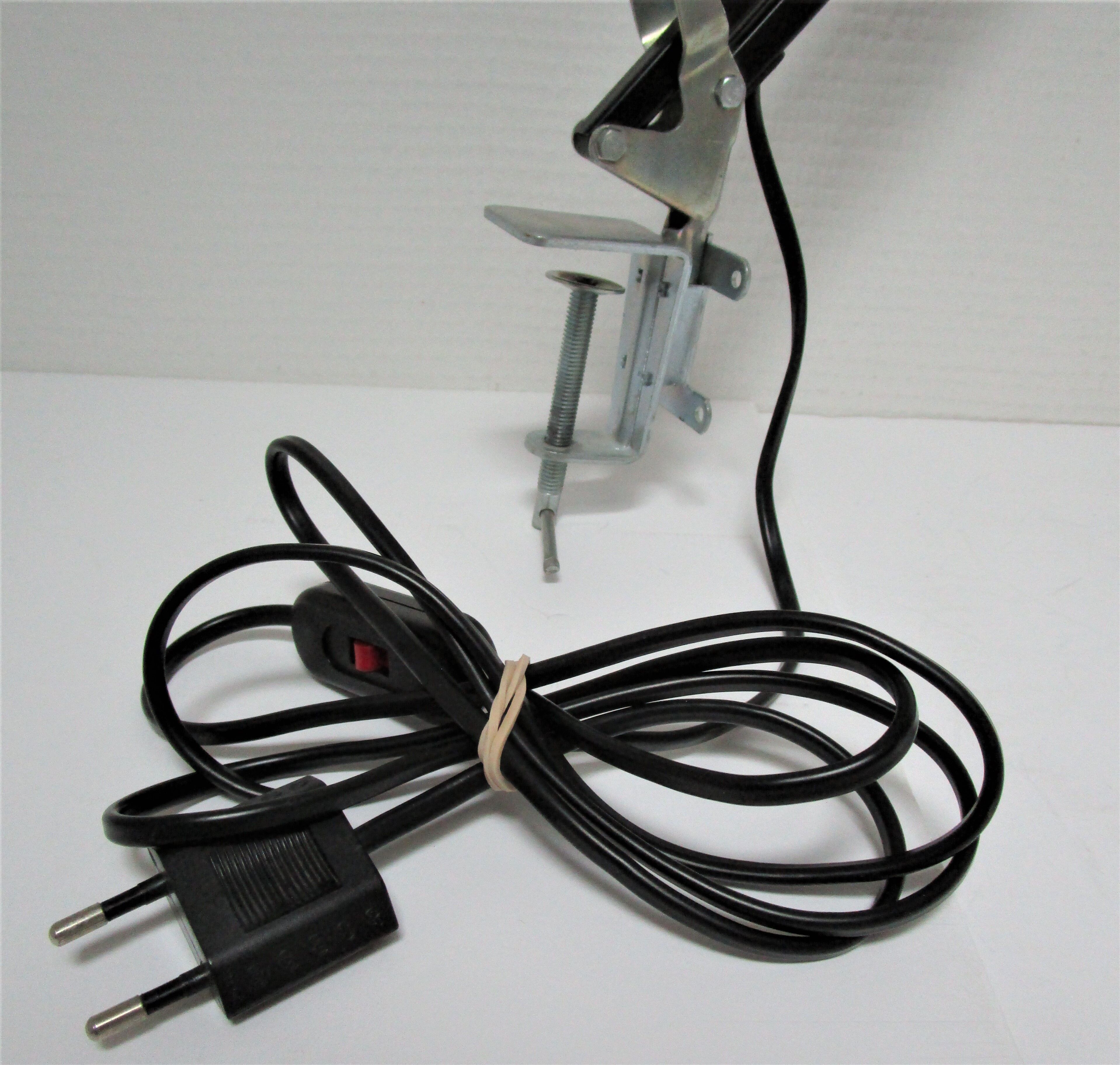 Lamp architect metal black design Aluminor vintage