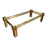 Vintage Romeo Rega coffee table, smoked glass, brass and chrome metal, Hollywood Regency design 1970s