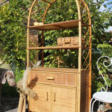 Vintage rattan bookcase