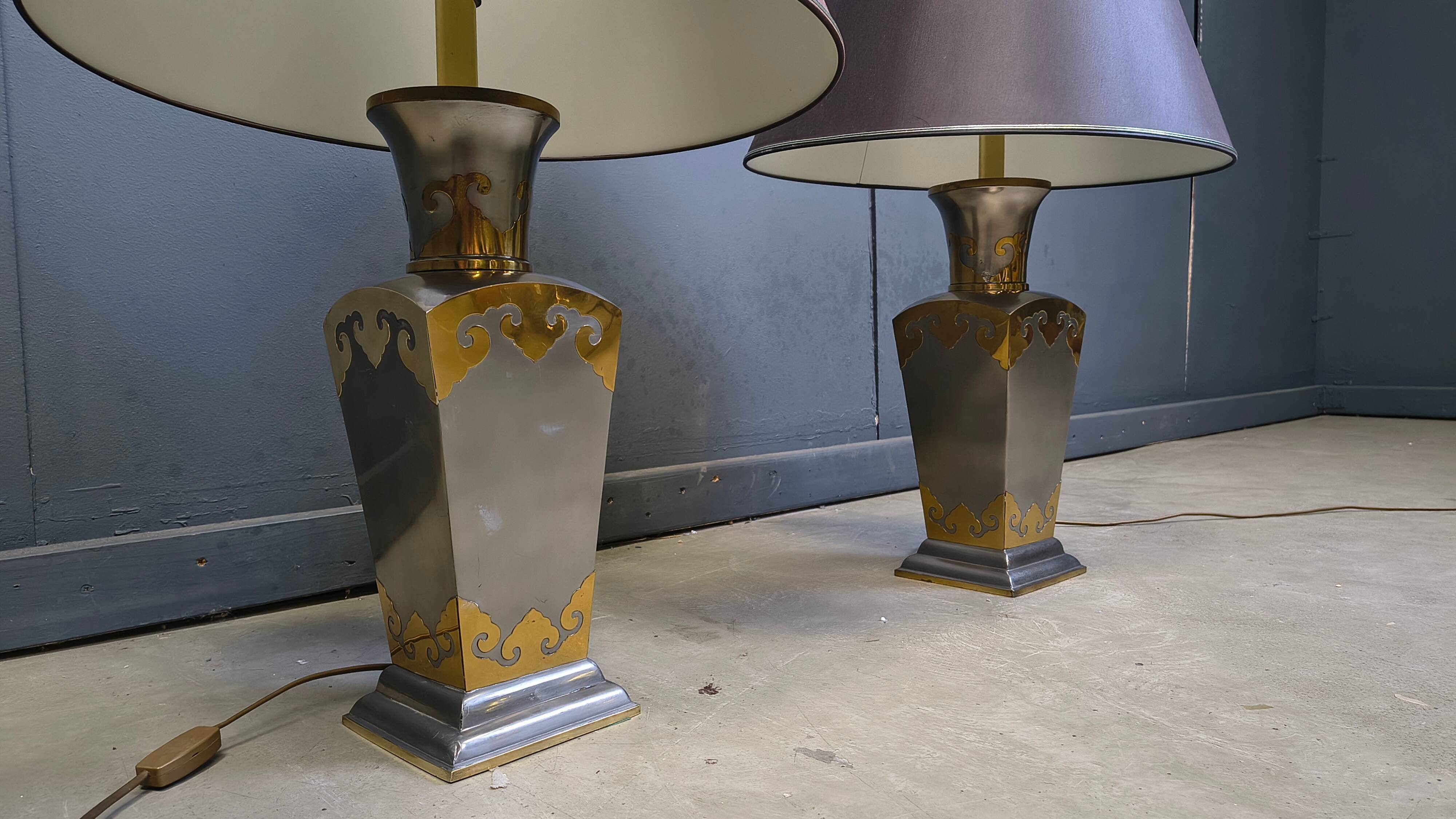 Lampes de table en étain vintage, années 1970 - ensemble de 2