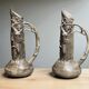 Art Nouveau pair of pewter vases signed W. Hering circa 1900