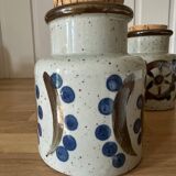 Set of two Japanese grand feu stoneware pots