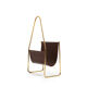 1950s Carl Auböck Magazin Holder in Brass and Leather