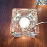 Vintage German glass cube table lamps TA 14 by Peill & Putzler, 1970s, set of 2.