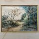 Watercolor painting by Eduard Heller (born in 1852) "Wooded Landscape in a Village"