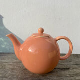 Salmon-colored ceramic teapot, Maison Pagnossin, Italy