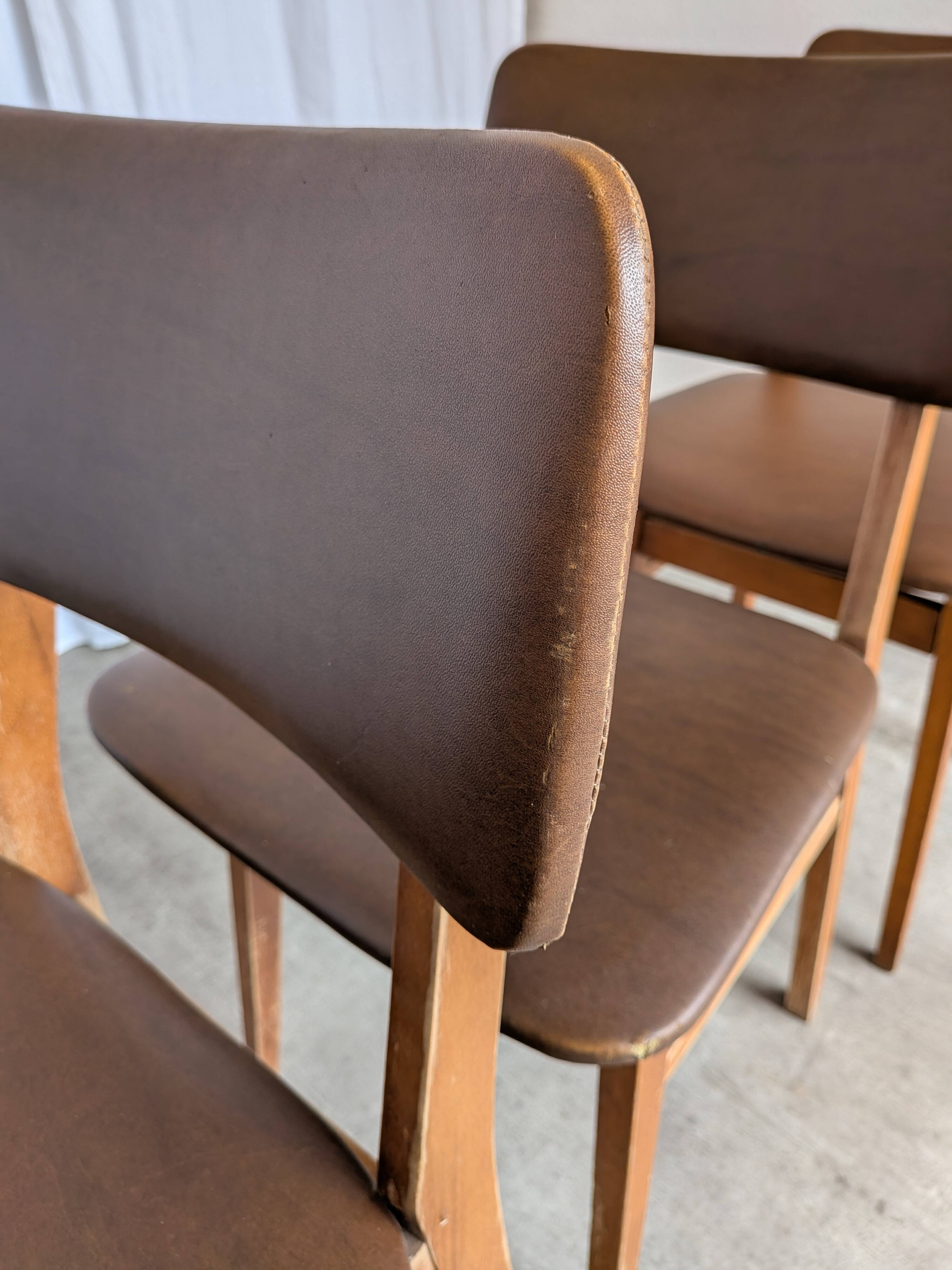 Vintage STOL Kamnik Dining Chair: 1970s Yugoslavian Mid-Century Leather Bis