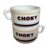 Pair of choky arcopal cups