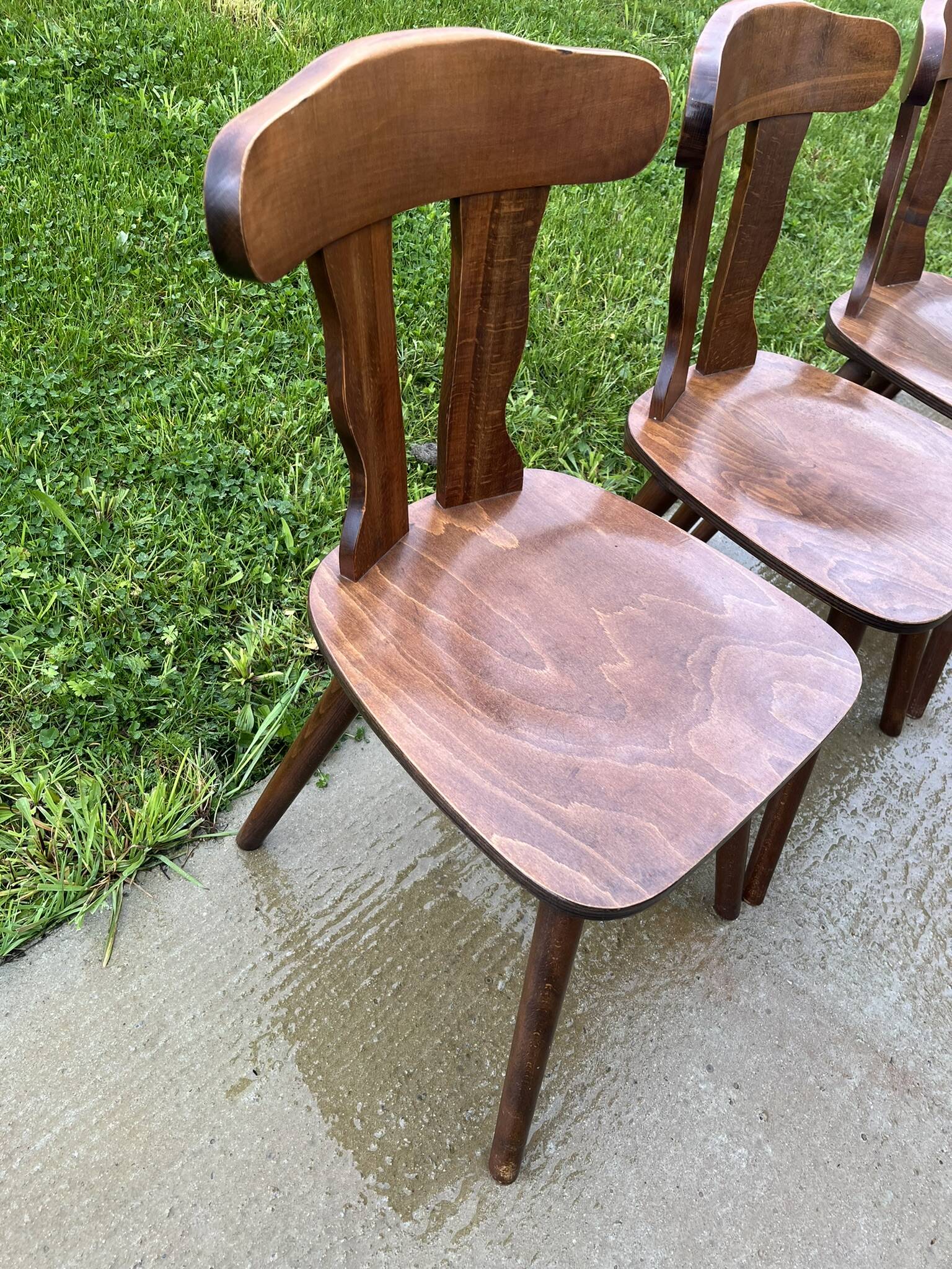 Set of 4 1960s Brutalist Style Bistro Chairs