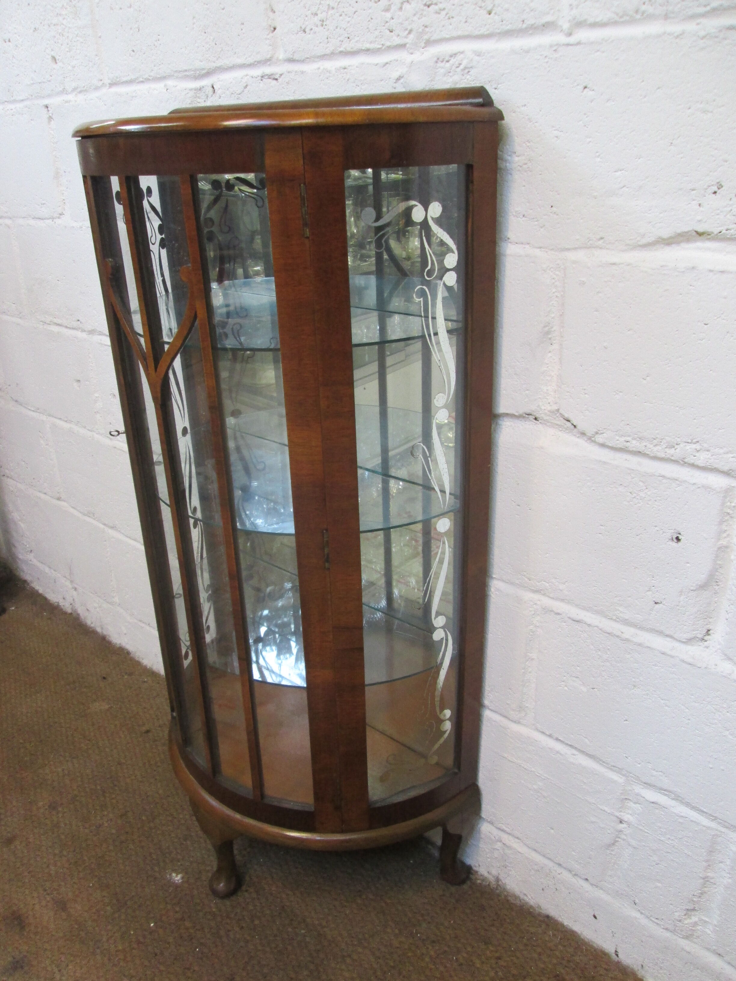 Walnut art deco showcase