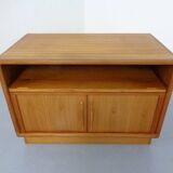 Small Teak Tambour Media Sideboard from Dyrlund, 1970s