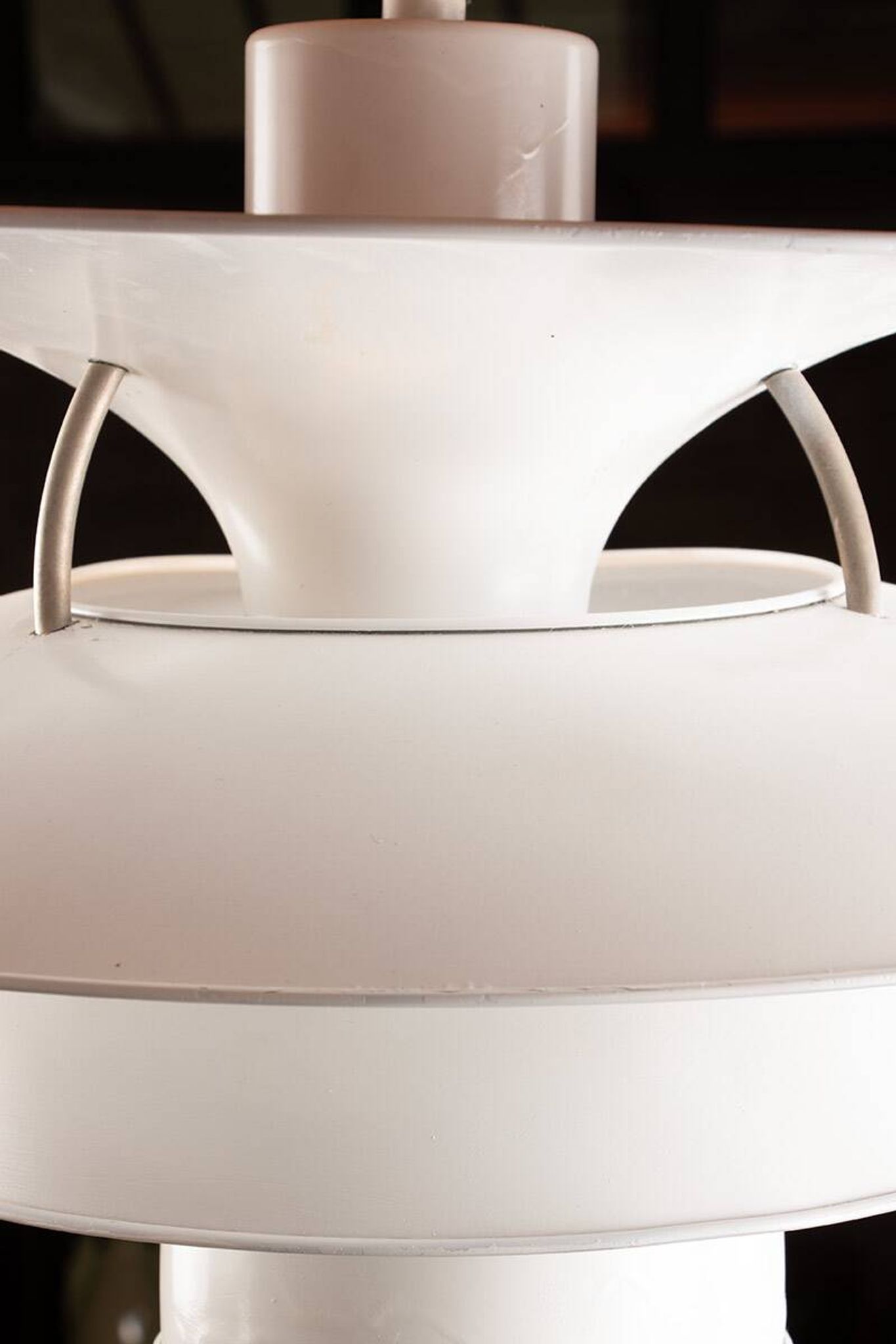 Danish brushed metal pendant light, Poulsen "Charlottenborg" model.