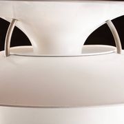Danish brushed metal pendant light, Poulsen "Charlottenborg" model.