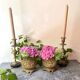 Pair of caches pots in brass repelled nineteenth century