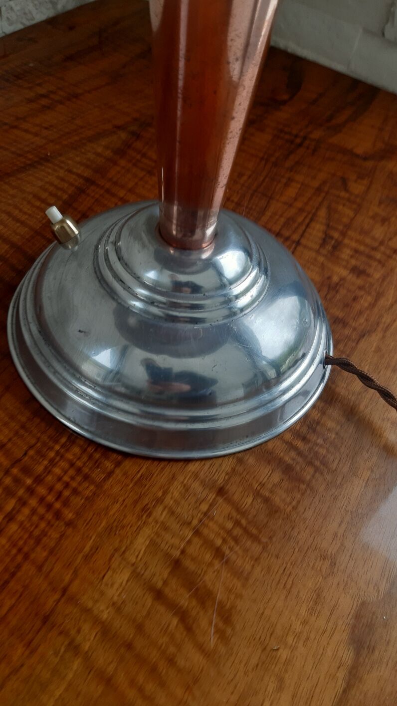 Copper and aluminum mushroom lamp