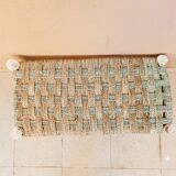 Solid wood and natural wicker bench, rattan bench, wooden bench, bench