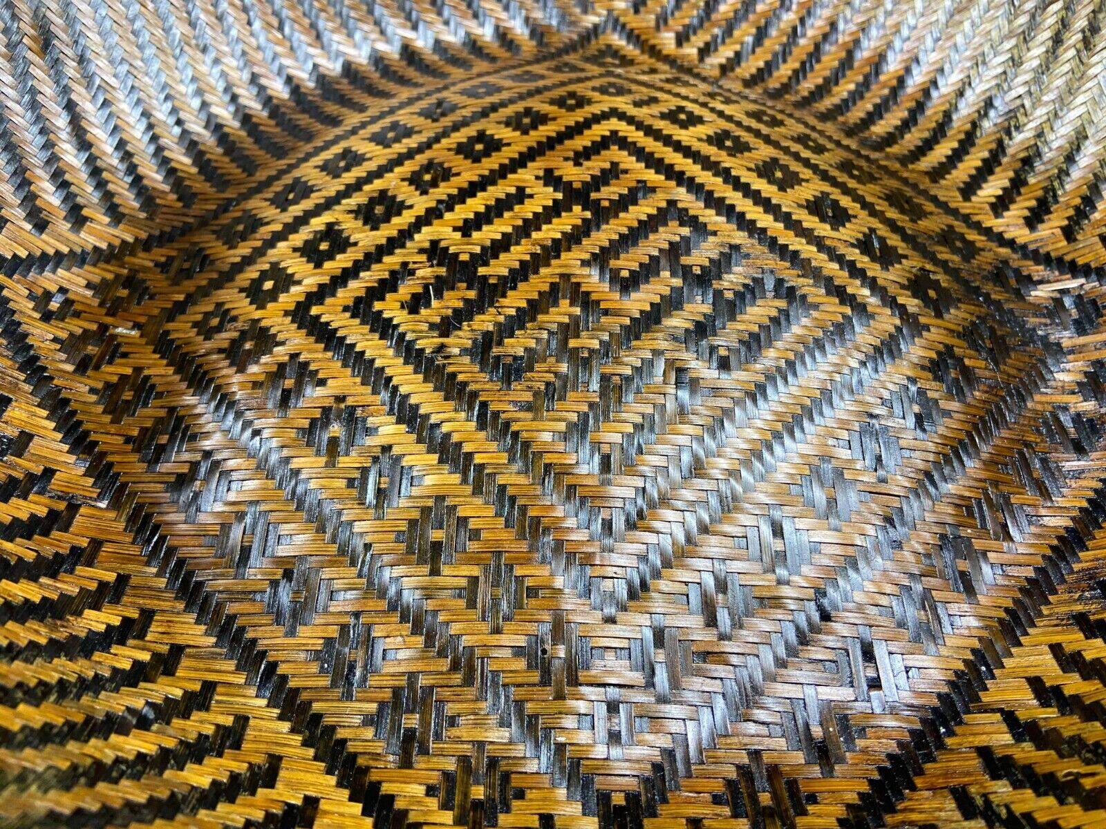 China woven bamboo rice or tea basket late 19th century early 20th century