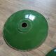 Set of 5 old green metal / industrial style pendant lamps