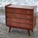 Vintage chest of drawers from the 50s 4 drawers feet compass and mahogany fins