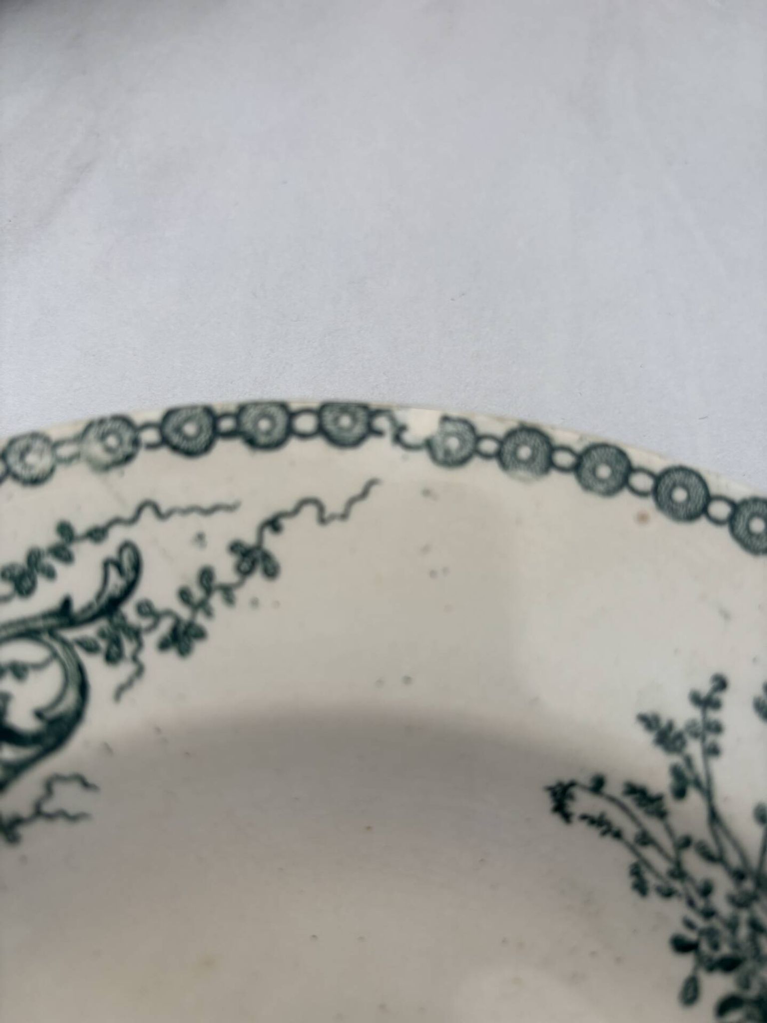 Hollow plate ironstone St Amand Trianon model green - earthenware a