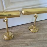 Old pair of gilded brass wall sconces / night lights from the 70s