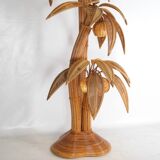 Large "coconut/palm" lamp in rattan