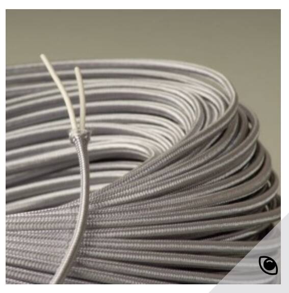Glass lamp, new 2M fabric cable, lampshade