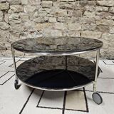 Strind vintage coffee table in black opal glass by Ehlen Johansson for Ikea