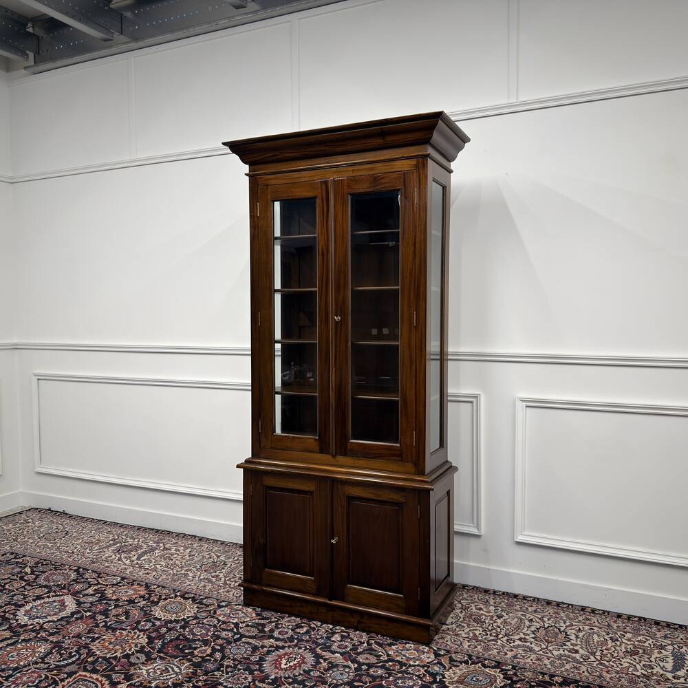 Classic English Bookcase with Glass Doors