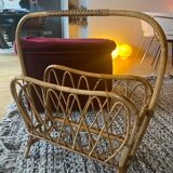 Porte revues en rotin vintage
