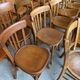 Set of 30 mismatched bistro chairs French Restaurant curved wood