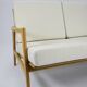 Original restored two-seater Sofa, cream, teak, 1960s