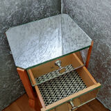 Table de chevet en miroirs années 50