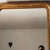 Gilded Louis Philippe mirror old with gold leaf, 126x90 cm