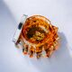 Orange sommerso jewellery box, Murano glass, Italy, 1970s