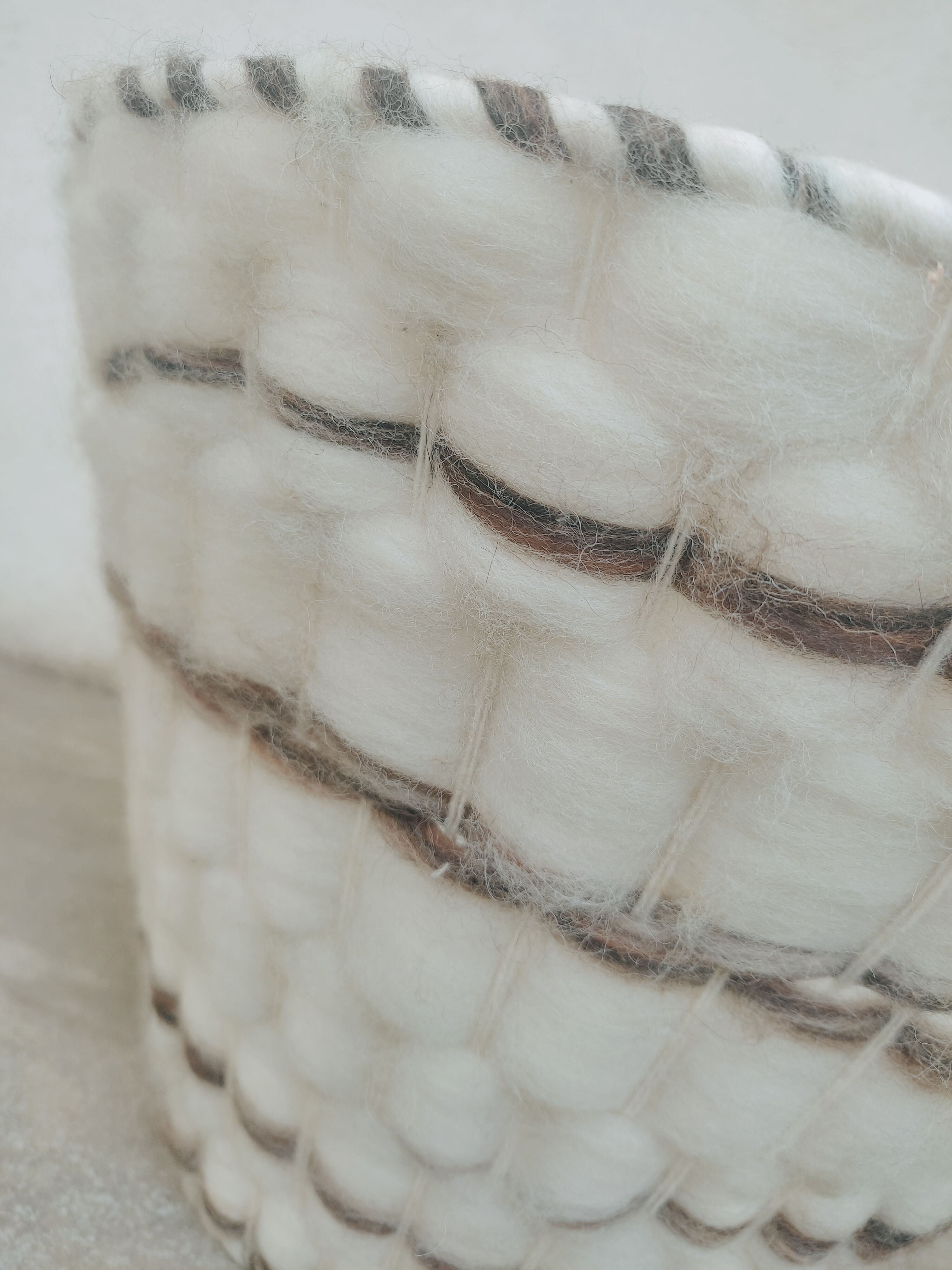 Raw wool lampshade