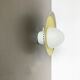 Round metal opaline glass wall light sconce, Italy, 1960s